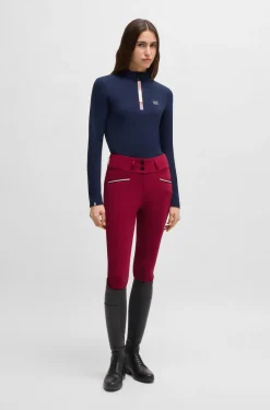 Equestrian slim-fit breeches with full grip