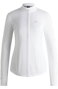 Equestrian slim-fit show blouse with crystal trims