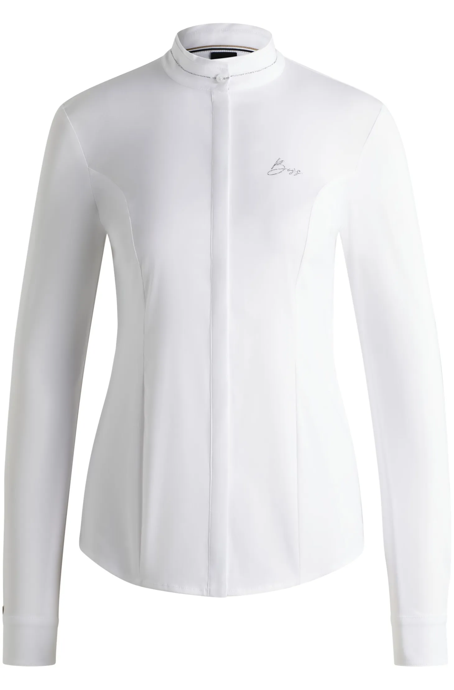 Equestrian slim-fit show blouse with crystal trims