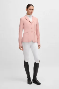 Equestrian slim-fit show blouse with crystal trims