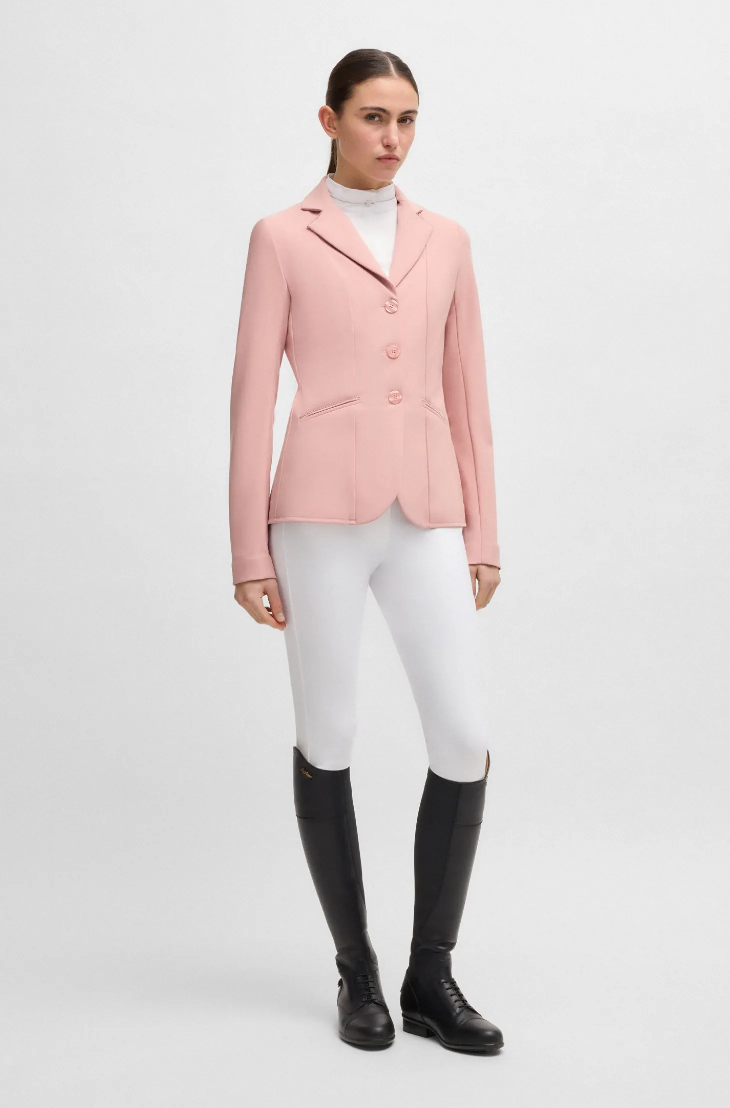 Equestrian slim-fit show blouse with crystal trims