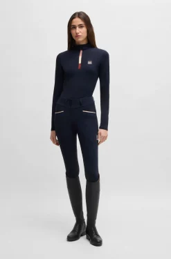 Equestrian slim-fit training shirt in super-stretch fabric