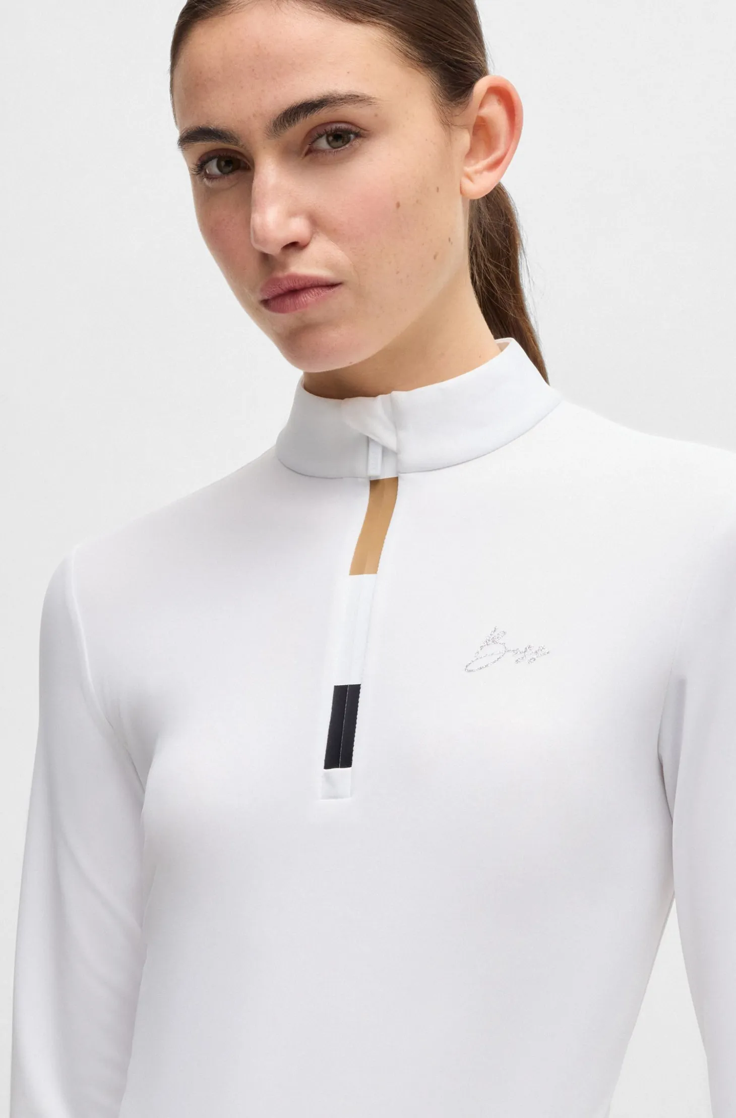 Equestrian slim-fit training shirt in super-stretch fabric