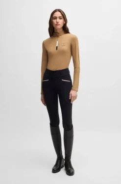 Equestrian slim-fit training shirt in super-stretch fabric