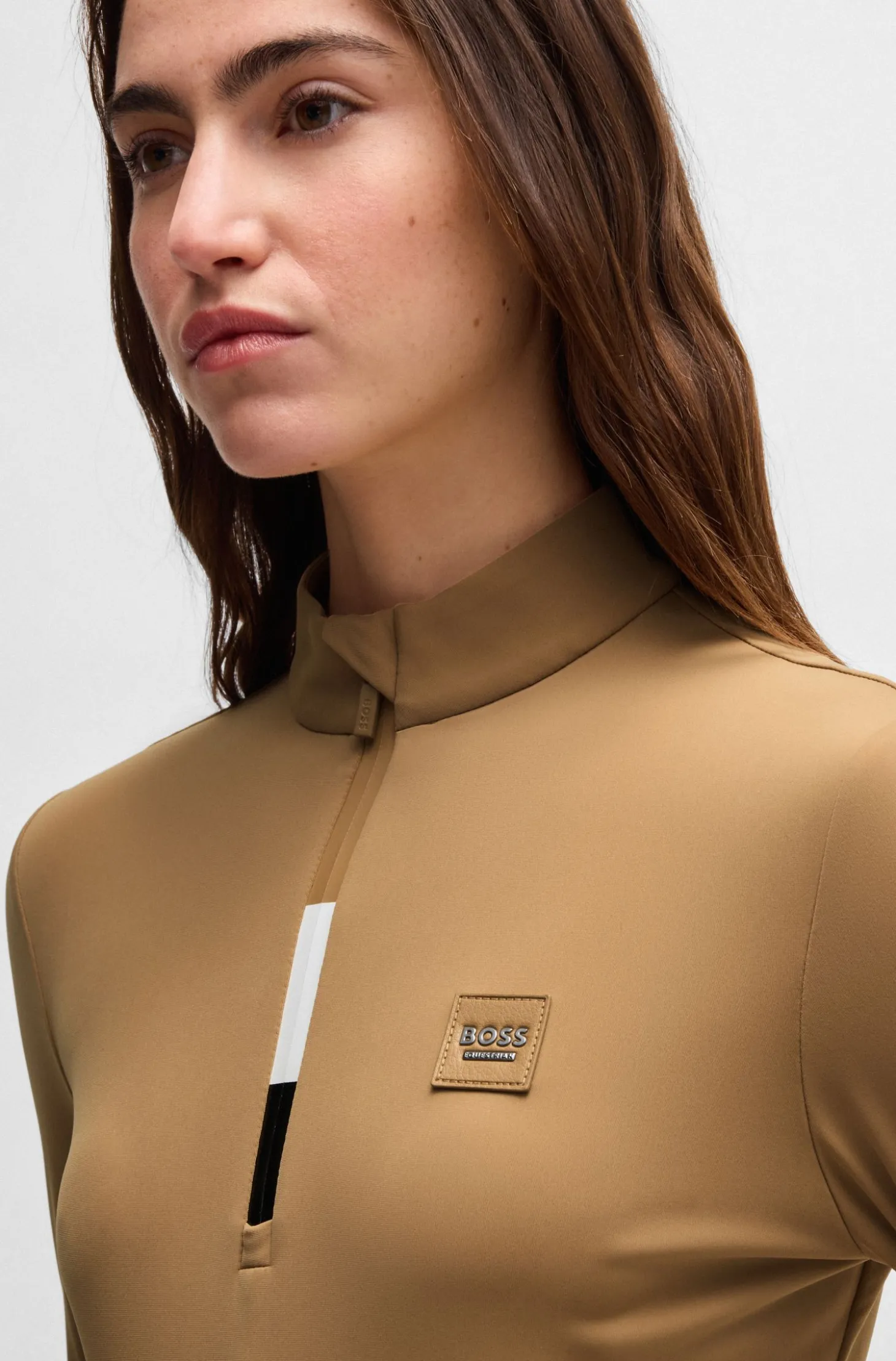 Equestrian slim-fit training shirt in super-stretch fabric