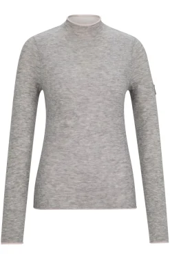Equestrian soft-knit sweater with two-tone effect