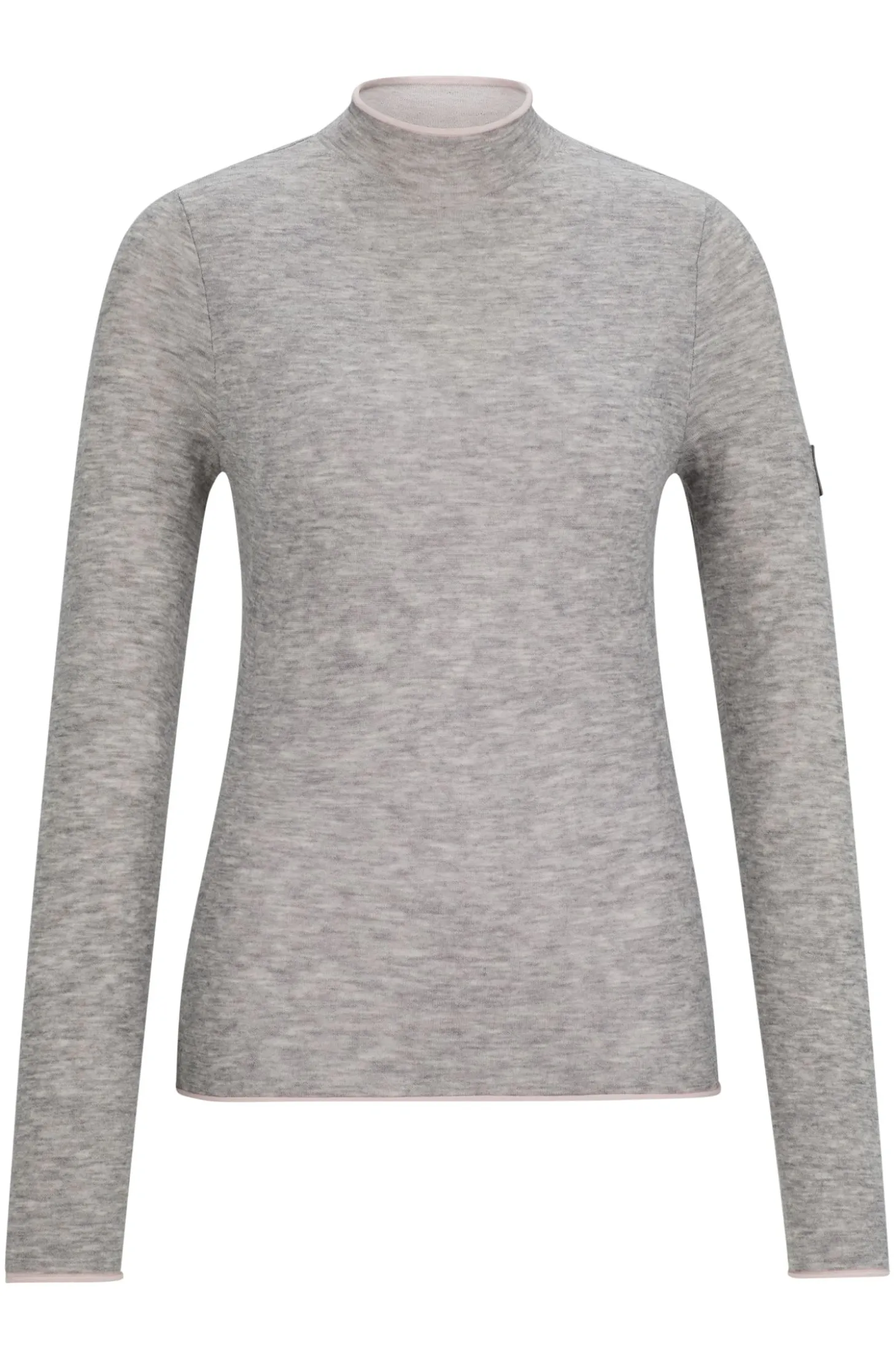 Equestrian soft-knit sweater with two-tone effect