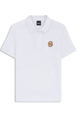 Equestrian stretch-cotton polo shirt with Double B monogram