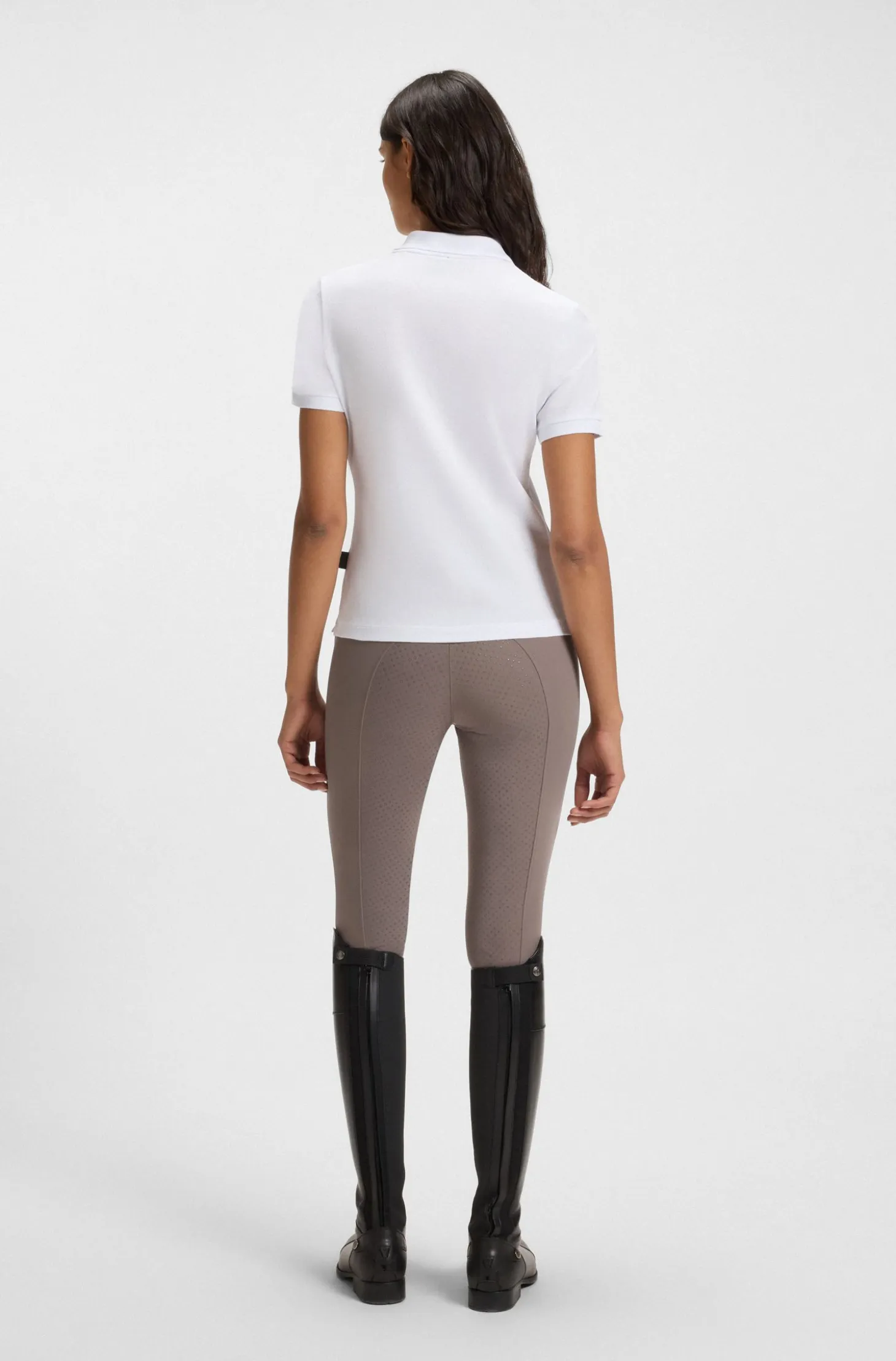 Equestrian stretch-cotton polo shirt with Double B monogram