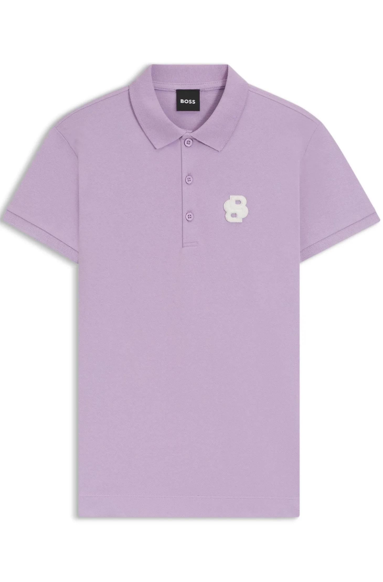 Equestrian stretch-cotton polo shirt with Double B monogram