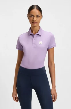 Equestrian stretch-cotton polo shirt with Double B monogram