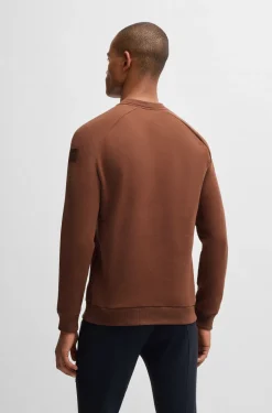 Equestrian stretch-cotton sweatshirt with block stripes