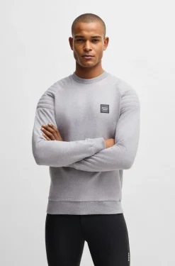 Equestrian stretch-cotton sweatshirt with shoulder stitching