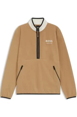 Equestrian stretch-cotton sweatshirt with quarter zip