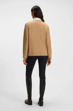 Equestrian stretch-cotton sweatshirt with quarter zip