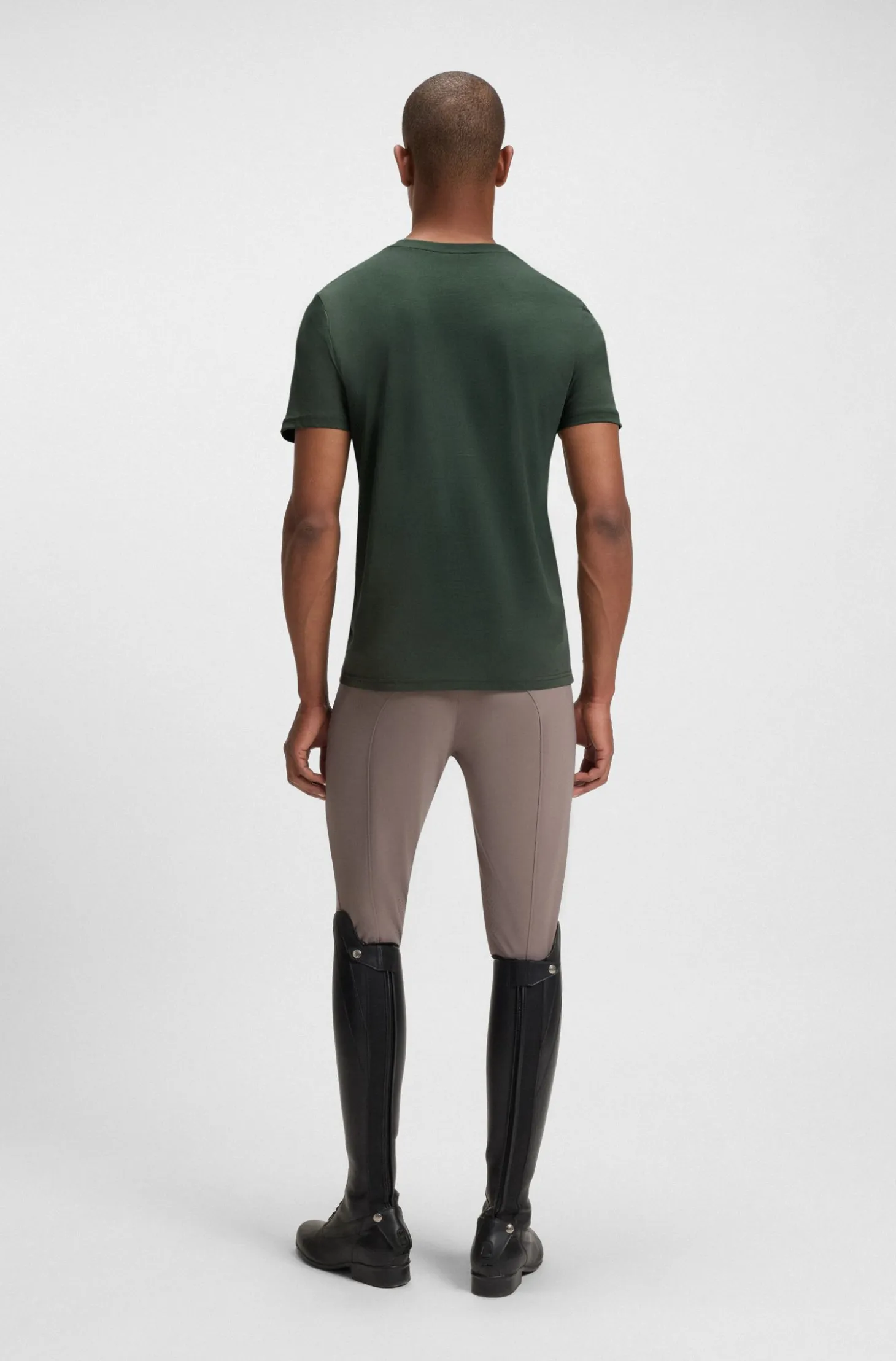 Equestrian stretch-cotton T-shirt with logo patch