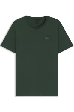 Equestrian stretch-cotton T-shirt with logo patch