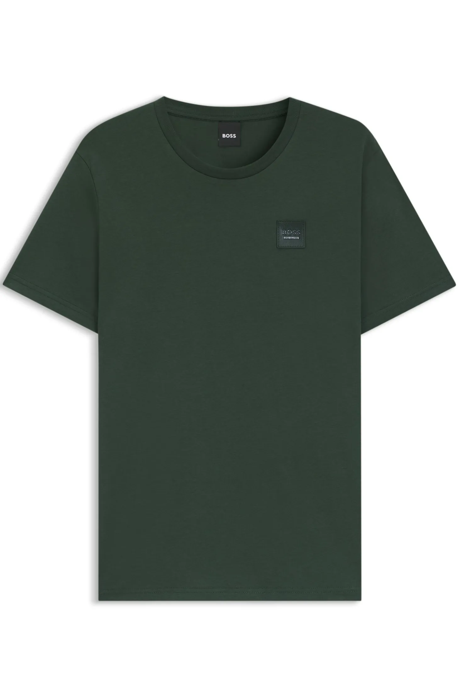 Equestrian stretch-cotton T-shirt with logo patch