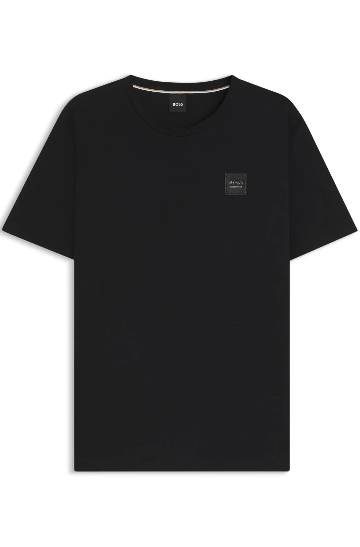 Equestrian stretch-cotton T-shirt with logo patch