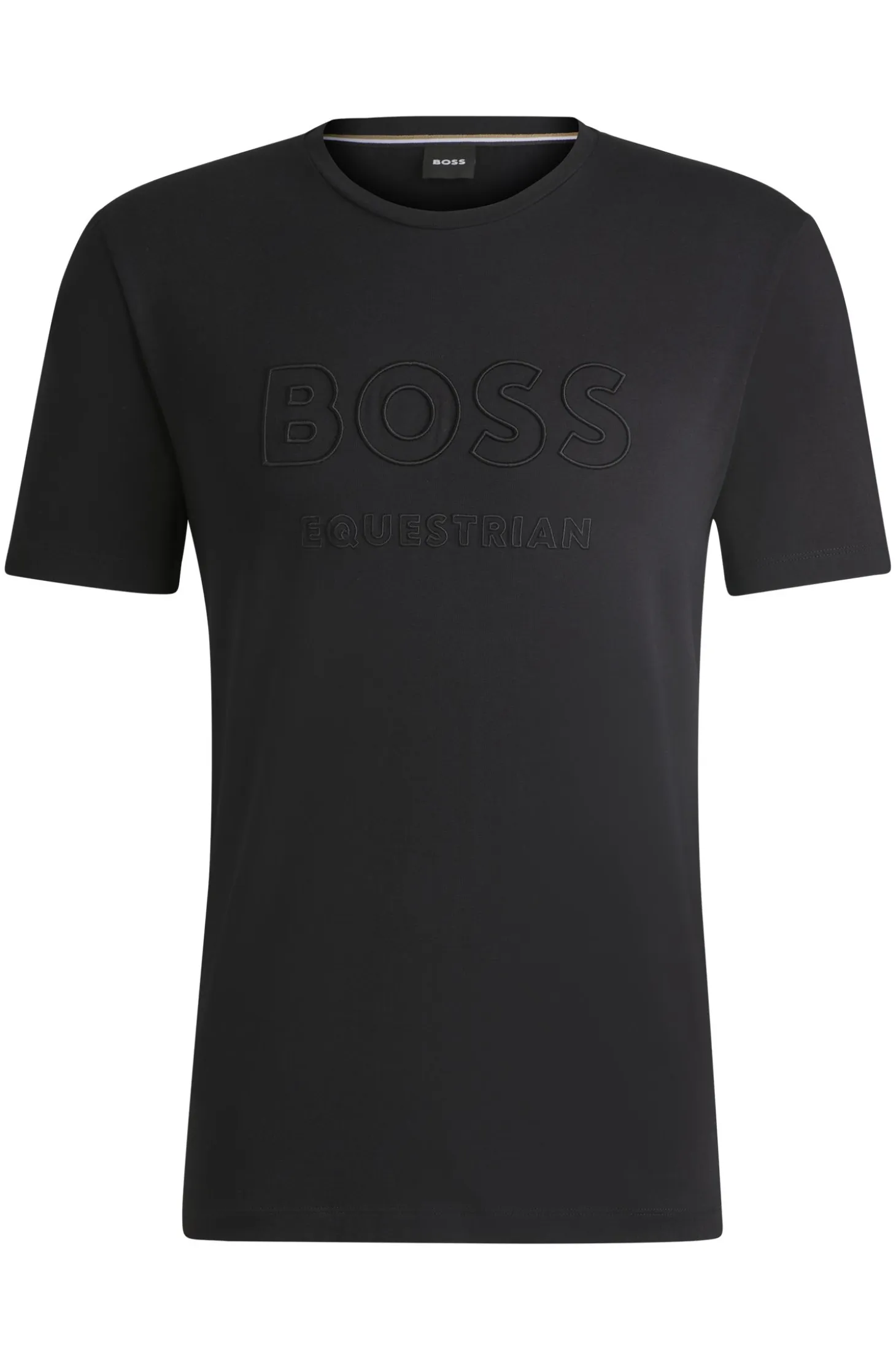 Equestrian stretch-cotton T-shirt with logo embroidery