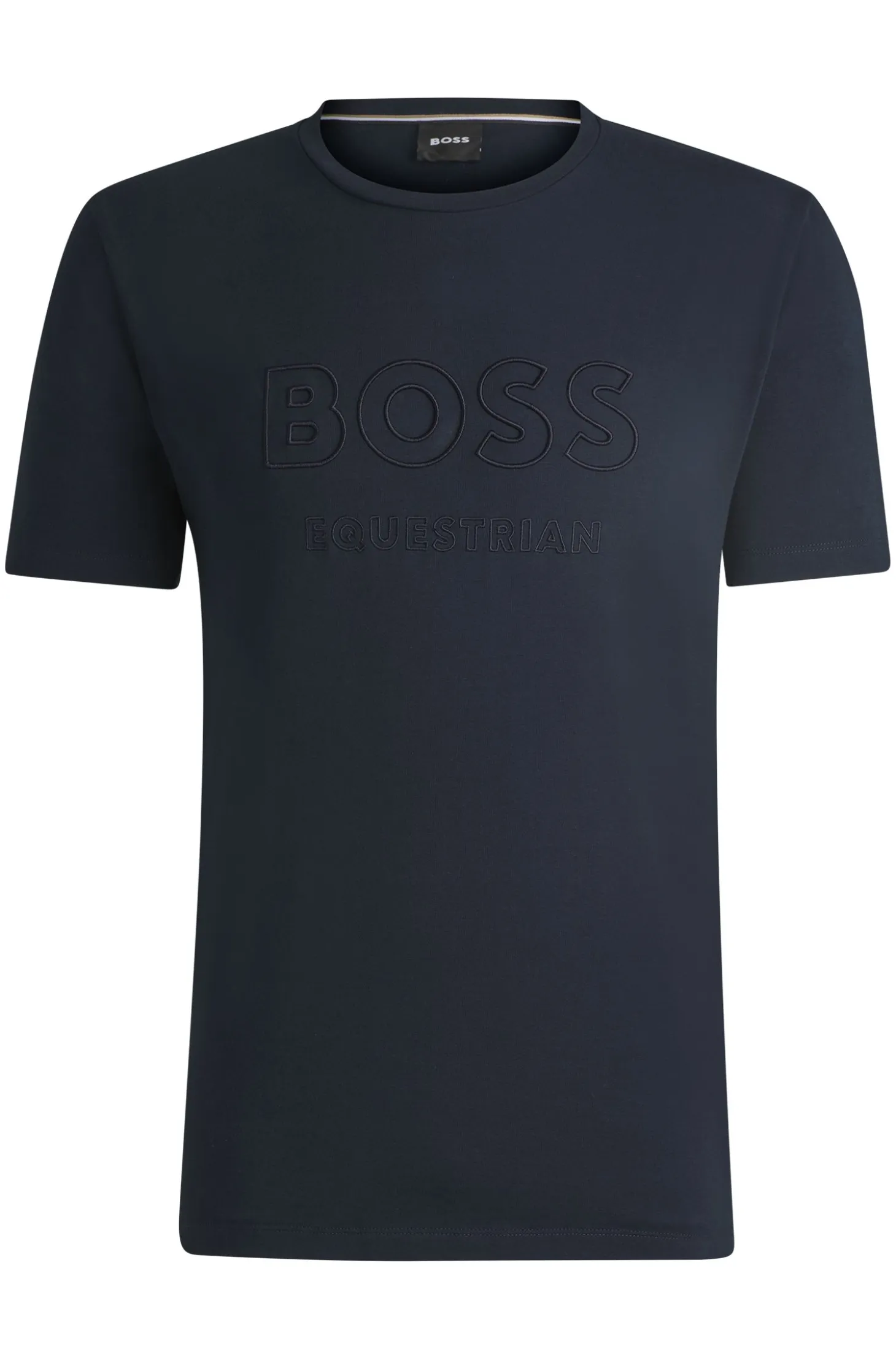 Equestrian stretch-cotton T-shirt with logo embroidery