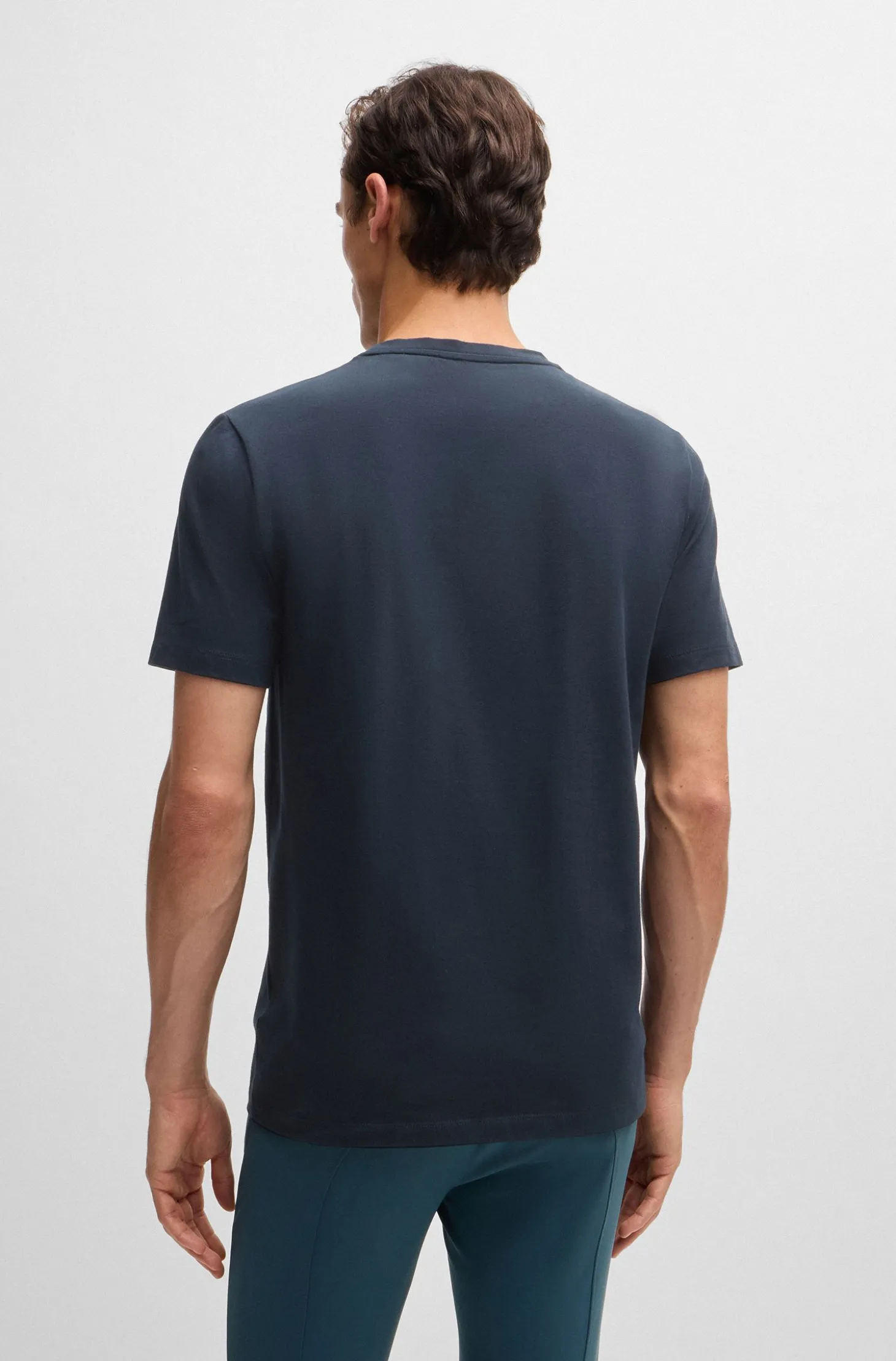 Equestrian stretch-cotton T-shirt with logo embroidery