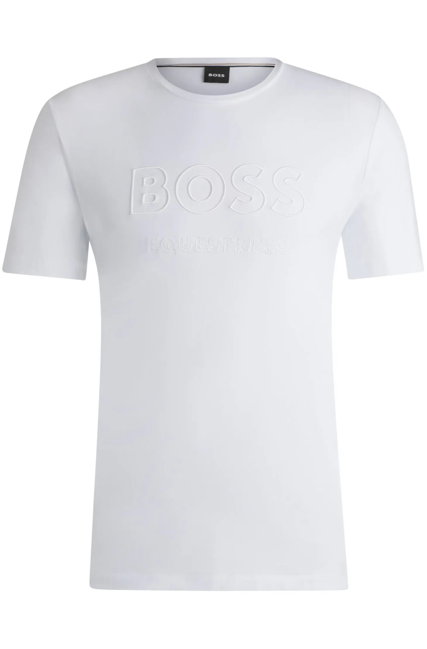 Equestrian stretch-cotton T-shirt with logo embroidery