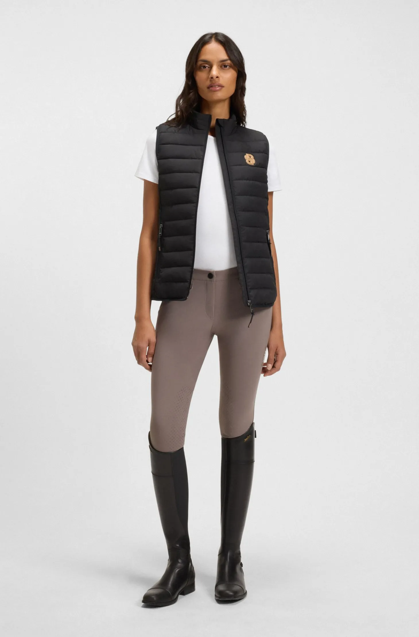 Equestrian stretch-cotton T-shirt with Double B monogram