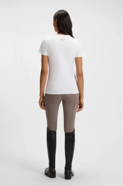 Equestrian stretch-cotton T-shirt with Double B monogram