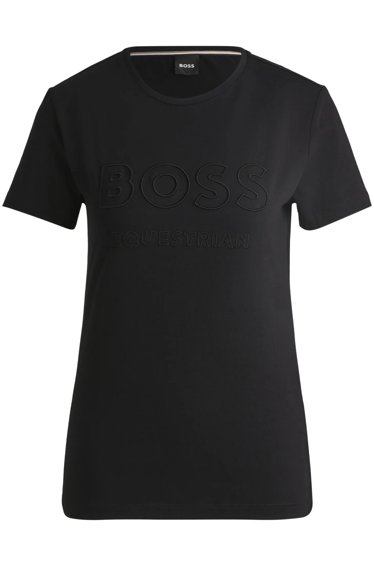 Equestrian stretch-cotton T-shirt with embroidered logo