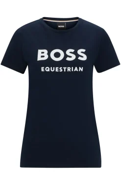 Equestrian stretch-cotton T-shirt with logo details