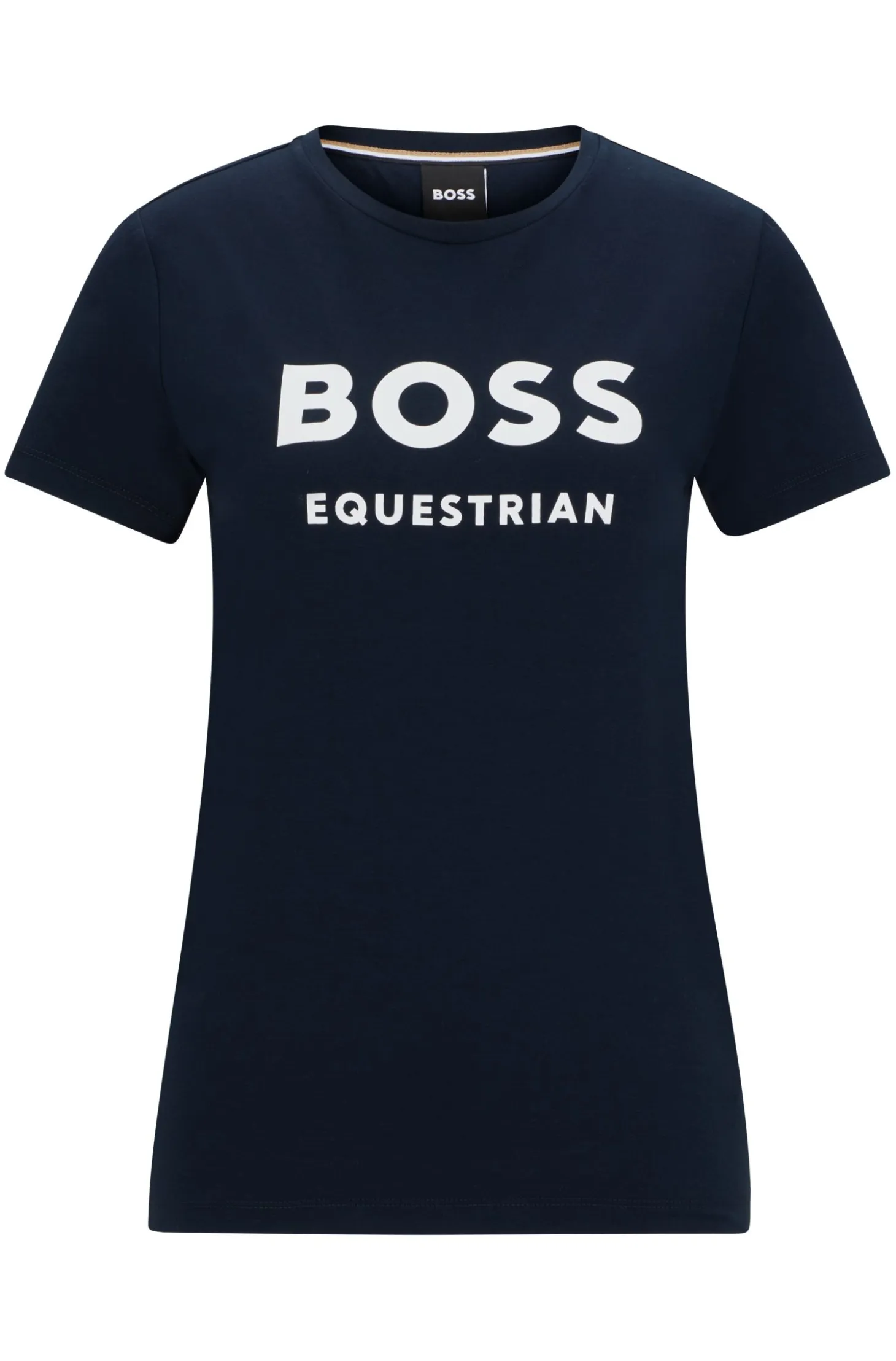 Equestrian stretch-cotton T-shirt with logo details
