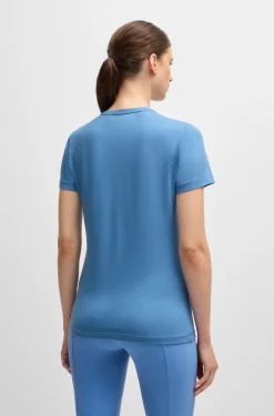 Equestrian stretch-cotton T-shirt with embroidered logo