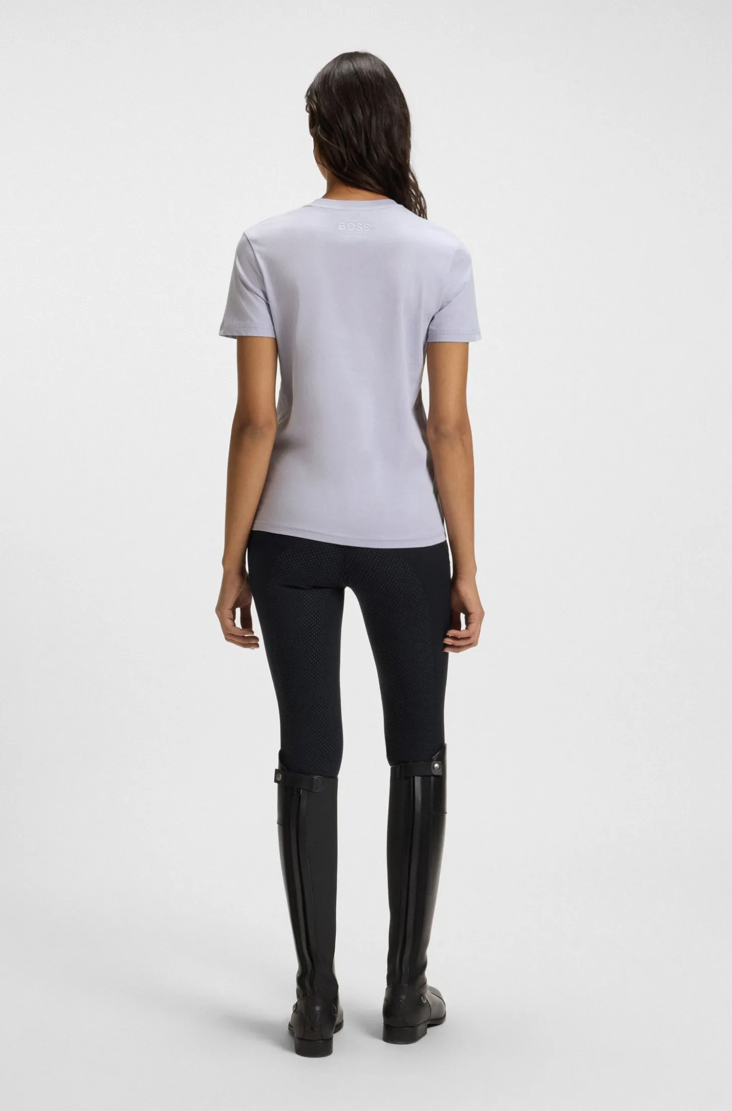 Equestrian stretch-cotton T-shirt with Double B monogram