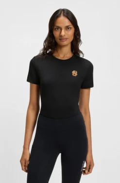 Equestrian stretch-cotton T-shirt with Double B monogram