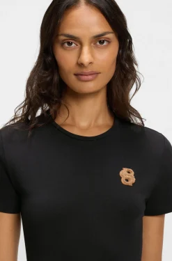 Equestrian stretch-cotton T-shirt with Double B monogram