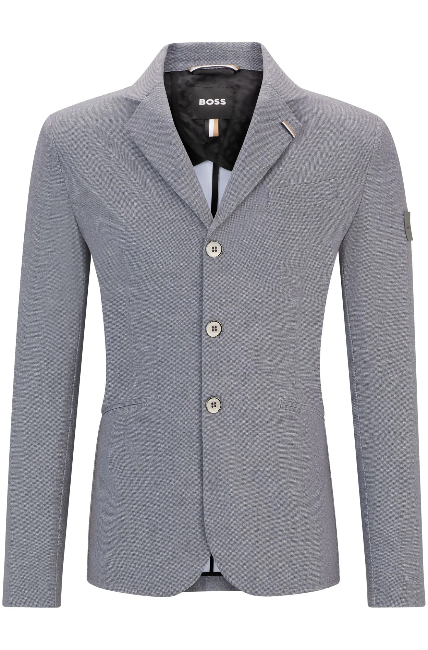 Equestrian stretch show jacket with salt-and-pepper effect