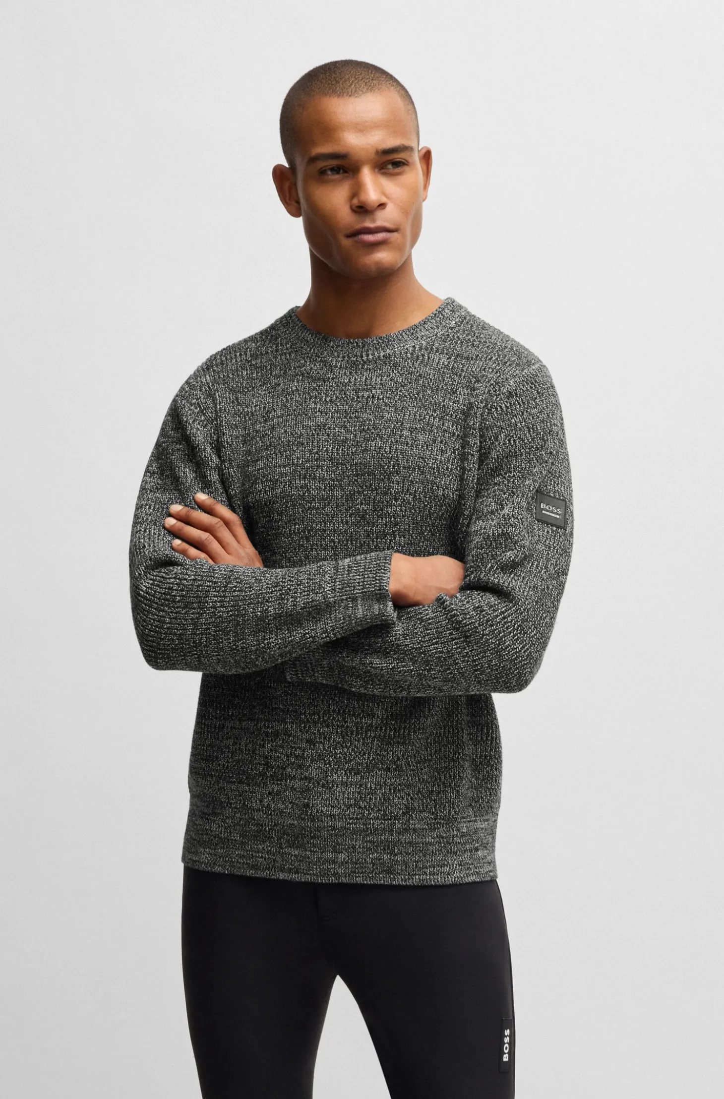 Equestrian sweater in a melange knit