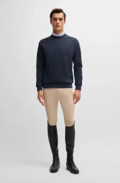Equestrian sweater in Italian stretch cotton