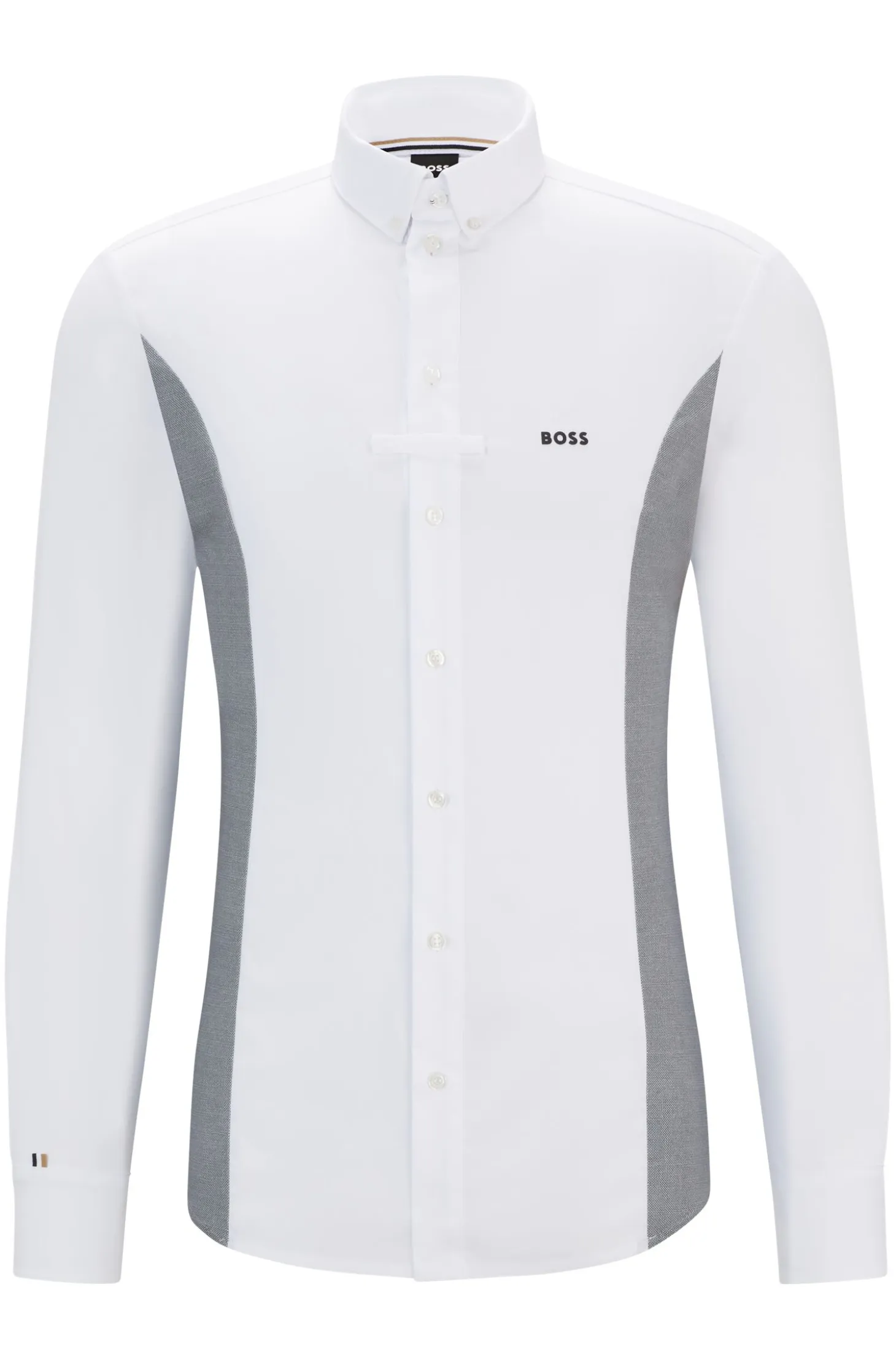 Equestrian tournament shirt with melange inserts