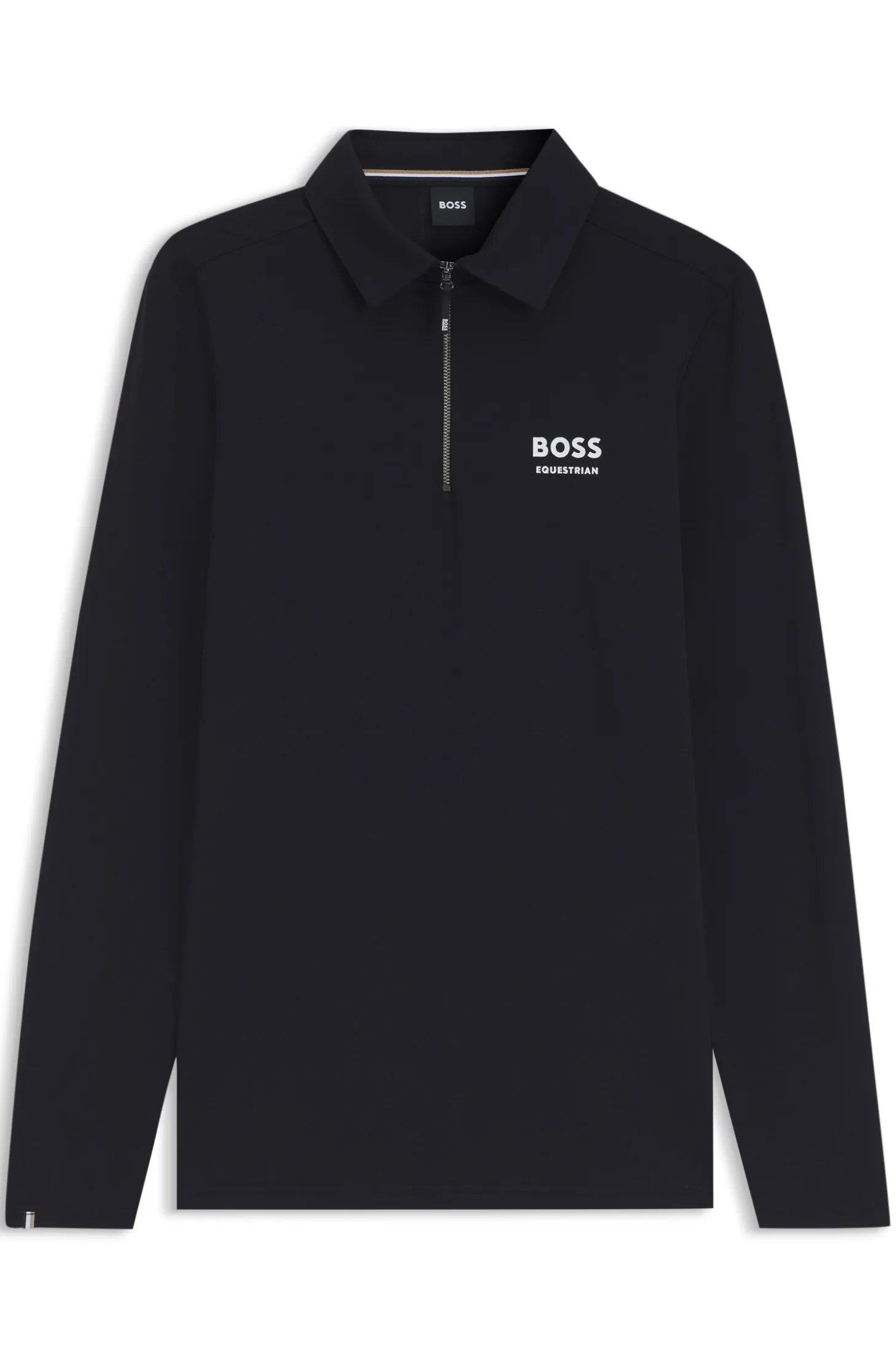 Equestrian training polo shirt in power-stretch material