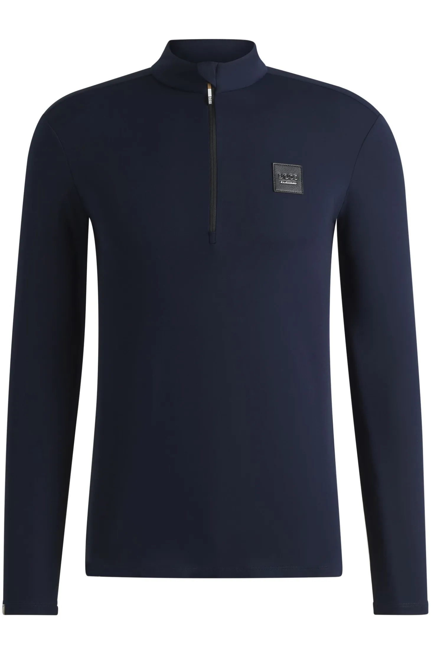Equestrian training shirt in stretch fabric with zip placket