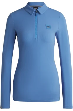 Equestrian training shirt in stretch piqué