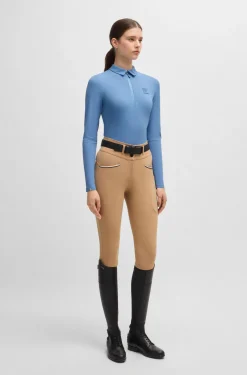 Equestrian training shirt in stretch piqué