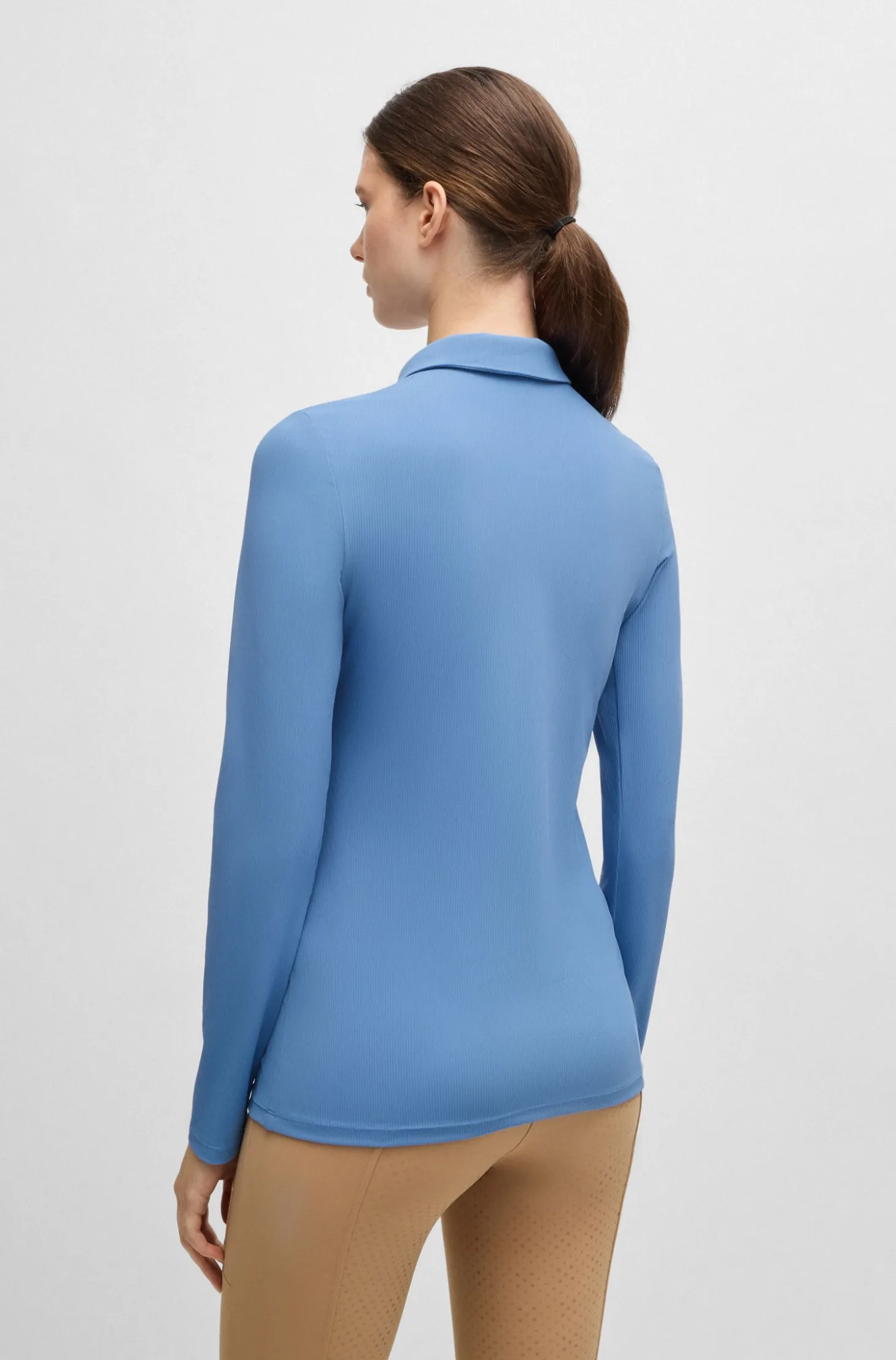 Equestrian training shirt in stretch piqué