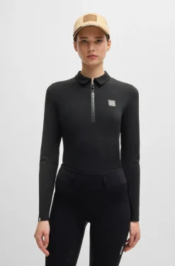 Equestrian training shirt in stretch piqué
