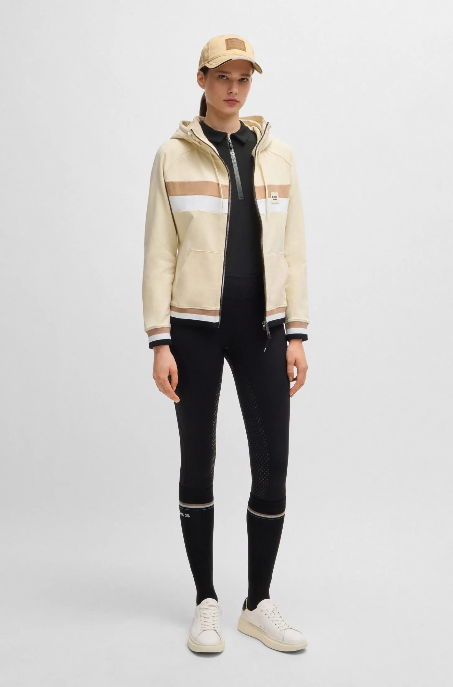 Equestrian training shirt in stretch piqué