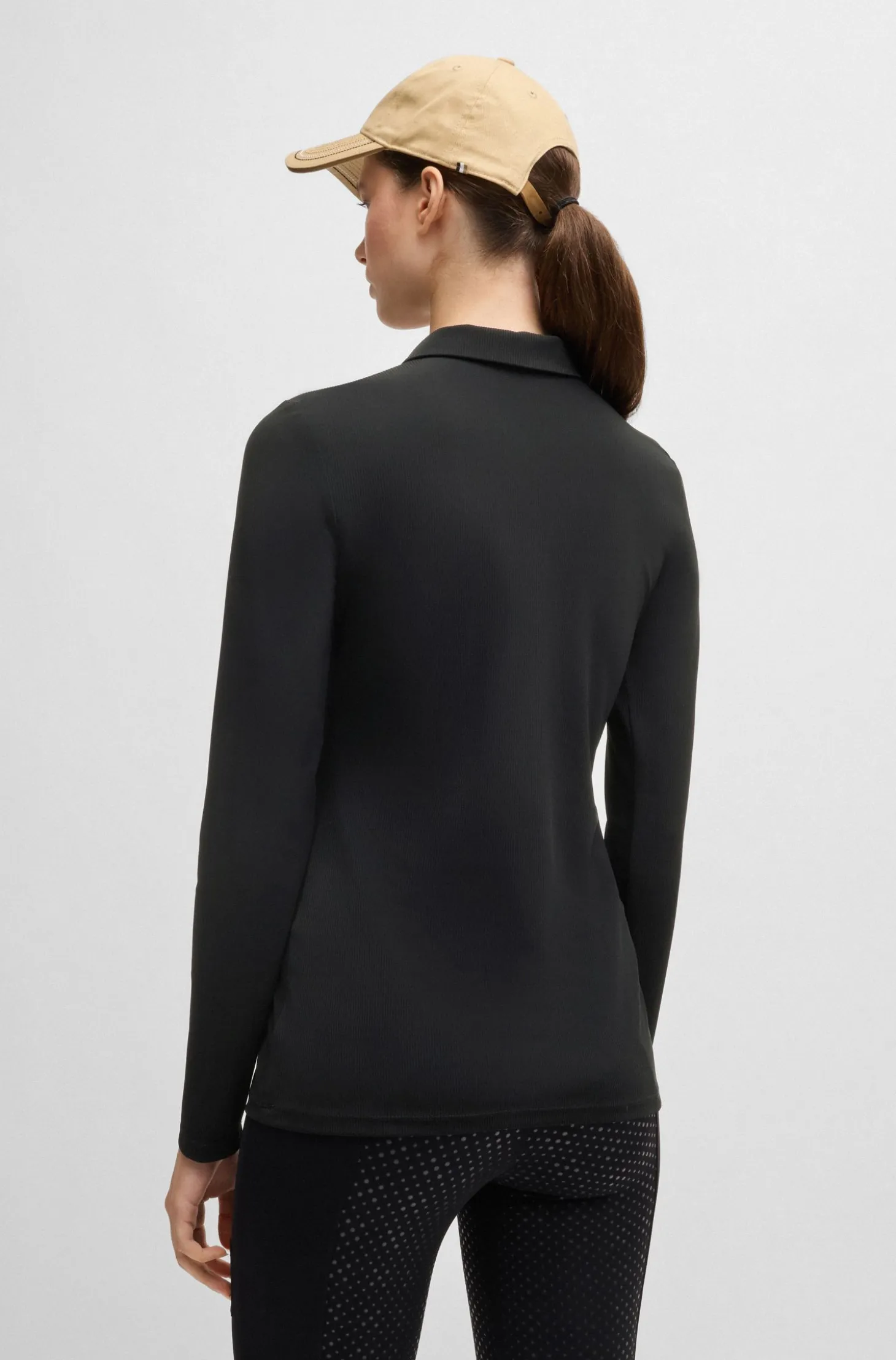 Equestrian training shirt in stretch piqué