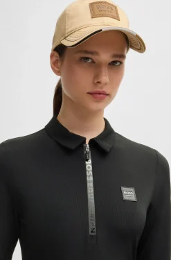 Equestrian training shirt in stretch piqué