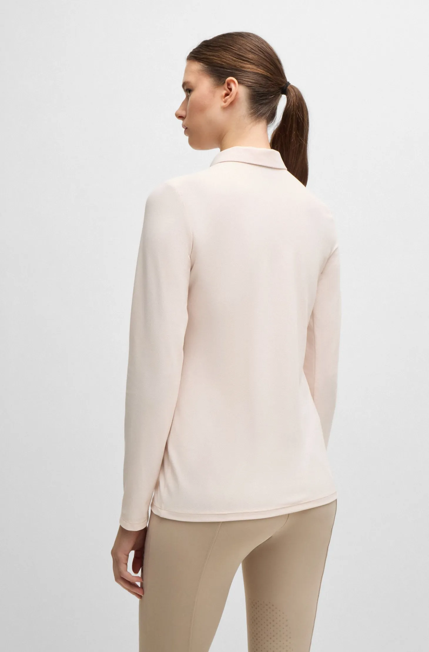 Equestrian training shirt in stretch piqué